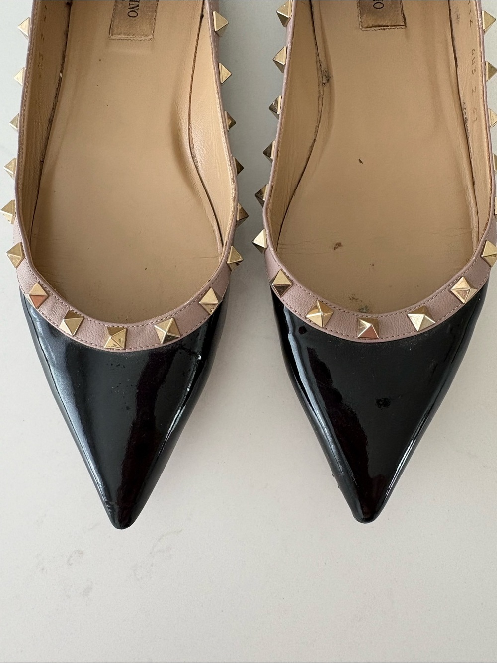 Valentino Garavani Rockstud Patent Leather Ballet Flats Size 41 Black Luxury - Picture 3 of 9